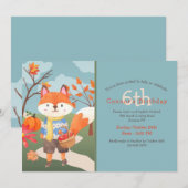 Apple Picking Fox Birthday Kaart (Voorkant / Achterkant)