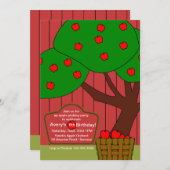Apple Picking Fun Invitation Kaart (Voorkant / Achterkant)