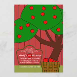 Apple Picking Fun Invitation Kaart