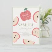 Apple Picking Party Groene Jongen Verjaardag Kaart (Staand voorkant)