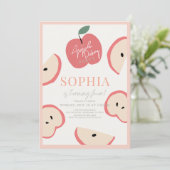 Apple Picking Party Pink Girl Verjaardag Kaart (Staand voorkant)