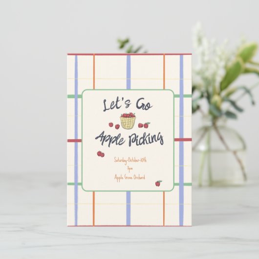 Apple Picking Party uitnodiging (Staand voorkant)
