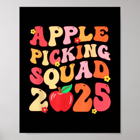 Apple Picking Squad 2025 Herfst Boer Apple Orchard Poster (Voorkant)