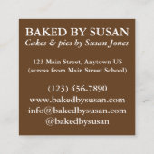 Apple Pie a la Mode bedekt met banketbakkerij Past Vierkante Visitekaartje (Achterkant)