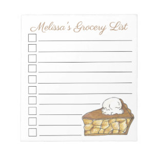 Apple Pie a La Mode Personalized Grocery List Notitieblok
