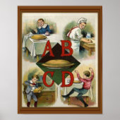Apple Pie Alphabet 19th Century Illustration Art Poster (Voorkant)