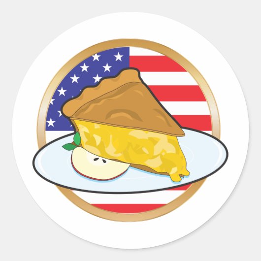 Apple Pie American Flag Ronde Sticker (Voorkant)