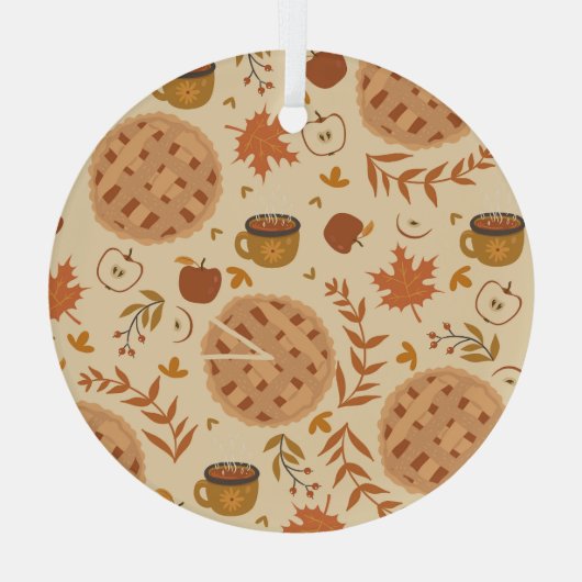 Apple Pie Autumn: graphics Glas Ornament (Achterkant)