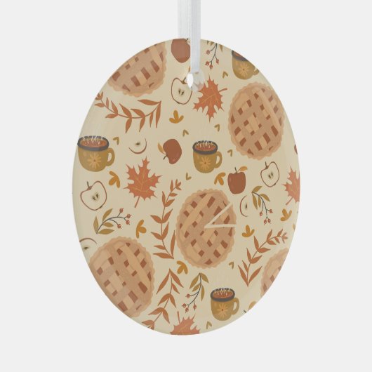 Apple Pie Autumn: graphics Glas Ornament (Voorkant Rechts)
