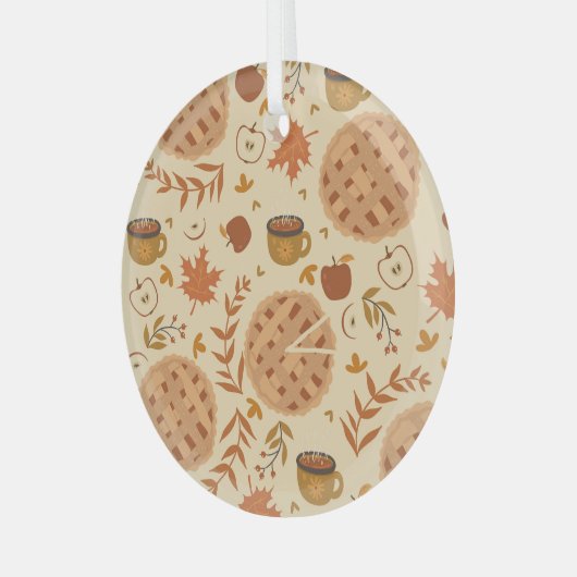 Apple Pie Autumn:  graphics Glas Ornament (Voorkant links)