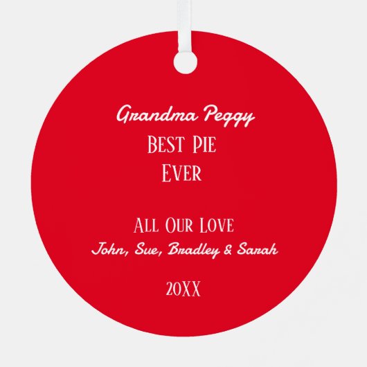 Apple Pie Baker gepersonaliseerd Metalen Ornament (Achterkant)