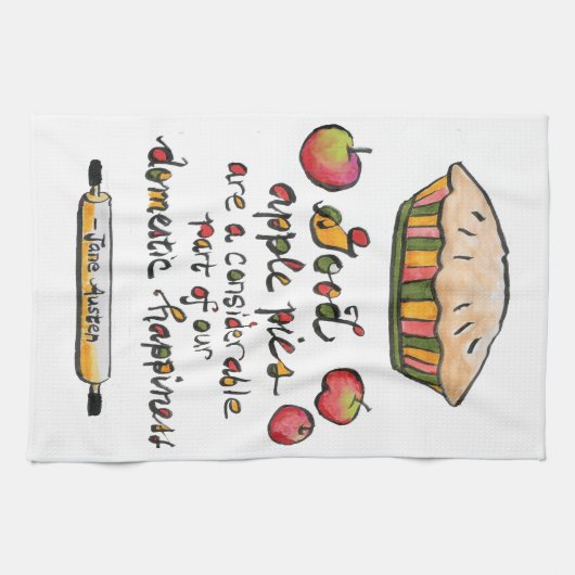 Apple Pie Baking Jane Austen Quote Theedoek (Horizontaal)
