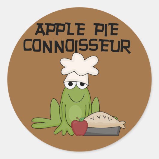 Apple Pie Connoisseur Tshirts en geschenken Ronde Sticker (Voorkant)