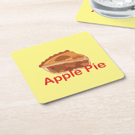 Apple Pie Dessert Kartonnen Onderzetters (Schuin)