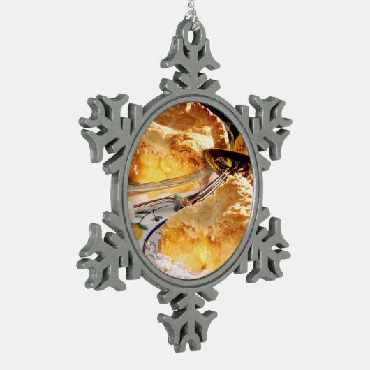 Apple Pie Dessert Tin Sneeuwvlok Ornament (Links)