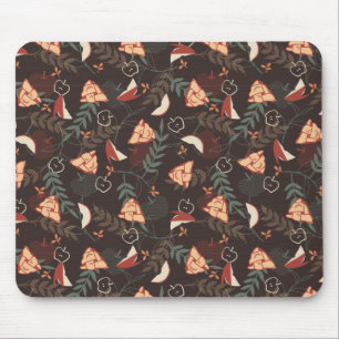 Apple Pie Floral Pattern Black Muismat