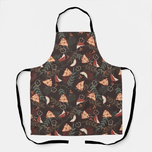 Apple Pie Floral Pattern Black Schort (Voorkant)