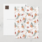 Apple Pie Floral Pattern White Briefkaart (Voorkant / Achterkant)
