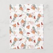 Apple Pie Floral Pattern White Briefkaart (Voorkant)