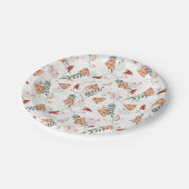 Apple Pie Floral Pattern White Papieren Bordje (Gekanteld)