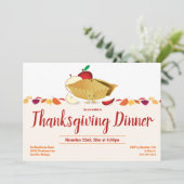 Apple Pie Food Thanksgiving Dinner Kaart (Staand voorkant)