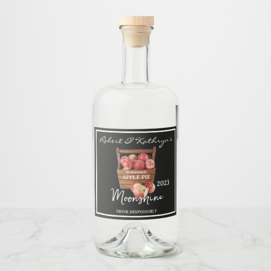 Apple Pie Moonshine - Gepersonaliseerd Likeurfles Etiket (Voorkant)