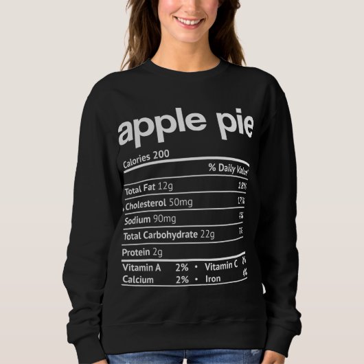 Apple Pie Nutrition Feit Funny Thanksgiving Chris Trui (Voorkant)