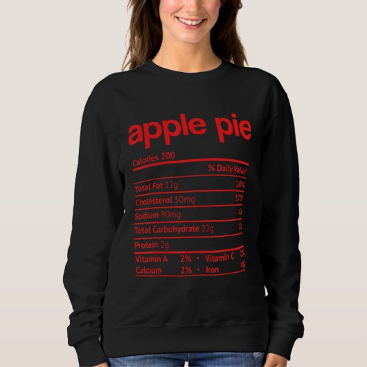 Apple Pie Nutrition Feit Thanksgiving Kerstmis Trui (Voorkant)