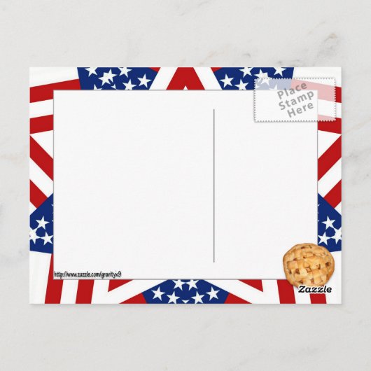 Apple Pie op sterren & Stripes Briefkaart (Achterkant)