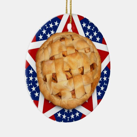 Apple Pie op sterren & Stripes Keramisch Ornament (Rechts)