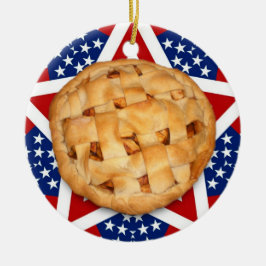 Apple Pie op sterren & Stripes Keramisch Ornament