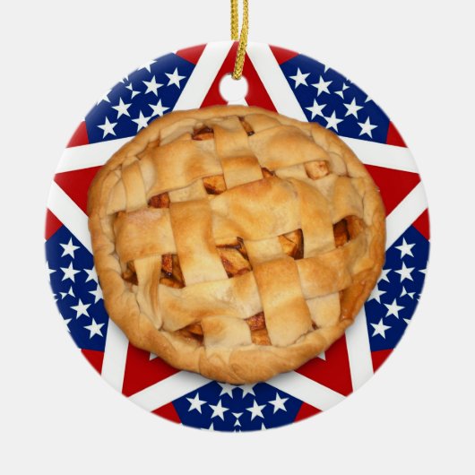 Apple Pie op sterren & Stripes Keramisch Ornament (Voorkant)