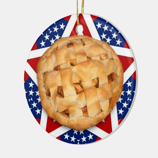 Apple Pie op sterren & Stripes Keramisch Ornament (Links)