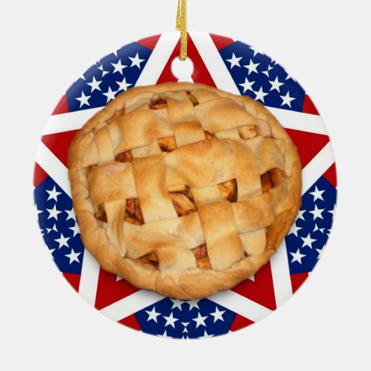 Apple Pie op sterren & Stripes Keramisch Ornament (Achterkant)