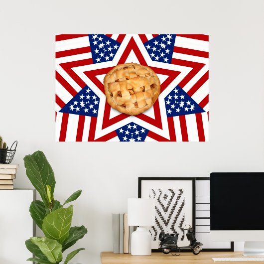 Apple Pie op sterren & Stripes Poster (Thuiskantoor)