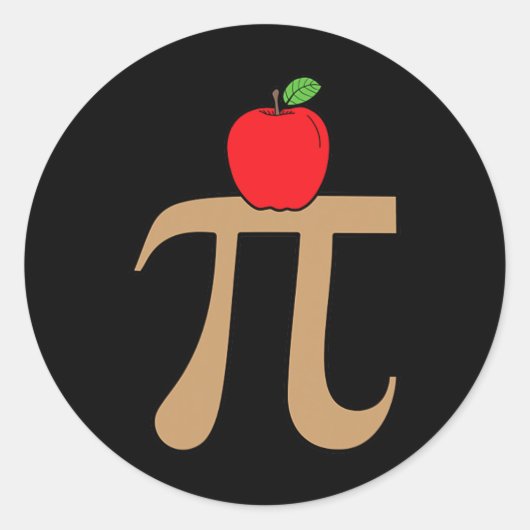 Apple Pie Pi Wiskunde Pun Ronde Sticker (Voorkant)