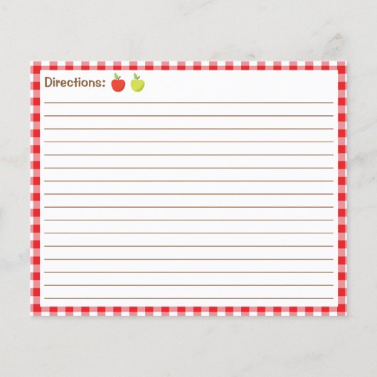 Apple Pie Recipe Red Gingham Recipe (Achterkant)