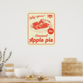 Apple Pie Retro Aesthetic Diner Promo Poster (Keuken)