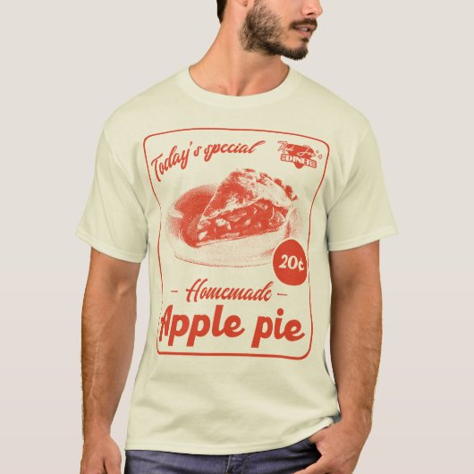 Apple Pie Retro Aesthetic Diner Promo Poster T-shirt (Voorkant)