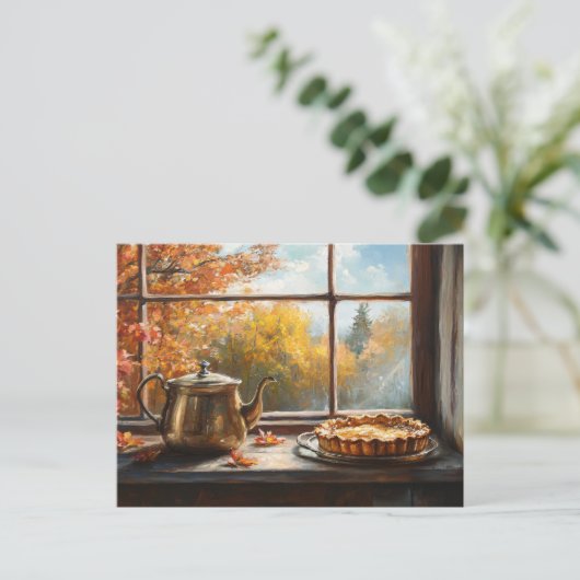 Apple Pie Rustic Kitchen Setting Briefkaart (Staand voorkant)