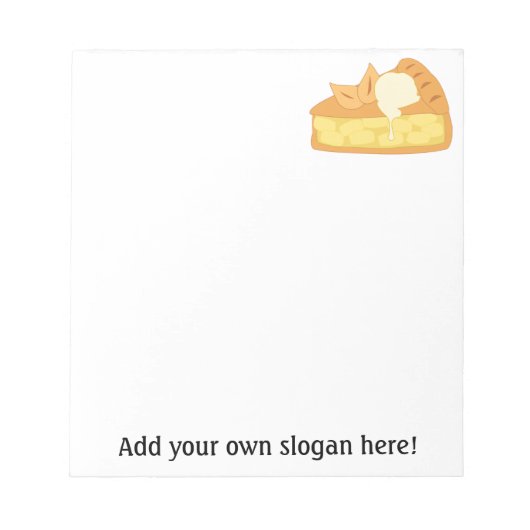 Apple Pie Slice-logo - aangepaste naam / bedrijfsi Notitieblok (Voorkant)