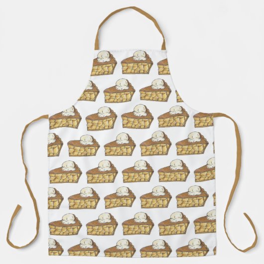 Apple Pie Slice Piece a la Mode Ice Cream Scoop Schort (Voorkant)