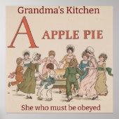 Apple Pie van Retro Childrens. bewerkbaar Poster (Voorkant)