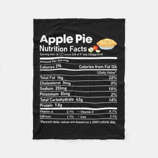 Apple Pie Voeding Feiten Leuke Thanksgiving Kerstm Fleece Deken (Voorkant)