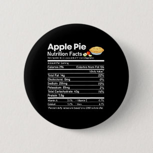 Apple Pie Voeding Feiten Leuke Thanksgiving Kerstm Ronde Button 5,7 Cm