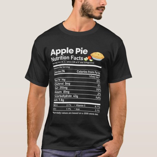 Apple Pie Voeding Feiten Leuke Thanksgiving Kerstm T-shirt (Voorkant)