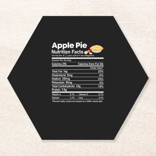 Apple Pie Voedingsfeiten Grappige Thanksgiving Chr Kartonnen Onderzetters (Voorkant)