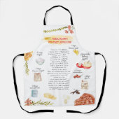 Apple Pie Waterverf Recipe Heirloom Apron Schort (Voorkant)