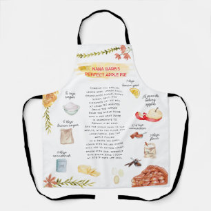 Apple Pie Waterverf Recipe Heirloom Apron Schort