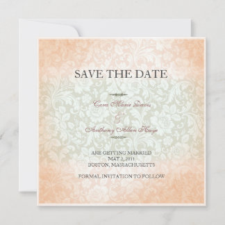 Apple Pink Green victoria damask slaat de datum op Kaart